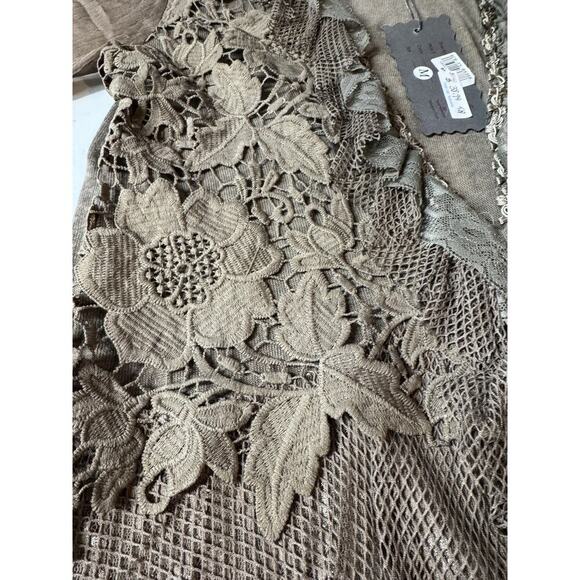 NWT Pretty Angel Blouse Jacket Womens M Lace Rhinestone Embroidery Gypsy Fairy - Picture 12 of 13